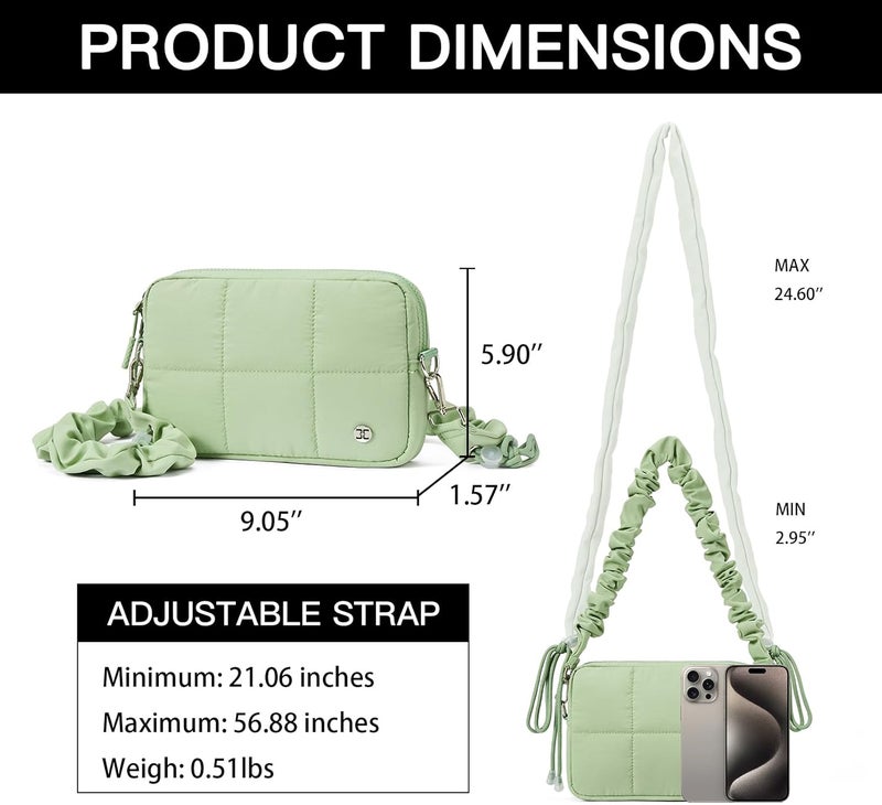 Telena Crossbody Bags for Women Cross Body Purse with Guitar Strap Lightweight Puffer Shoulder Bag for Travel - Image 3